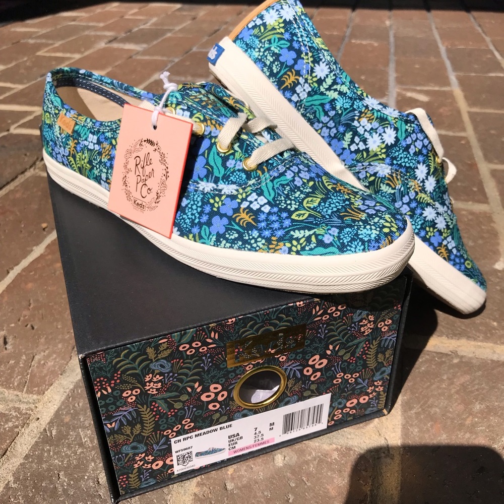 BNIB Rifle Paper Keds in Meadow Blue